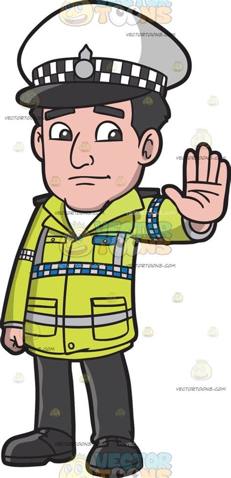A British Traffic Police Officer Traffic Police Police Cartoon