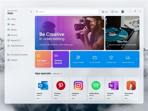 Microsoft Store Redesign Web App Design Windows App Design