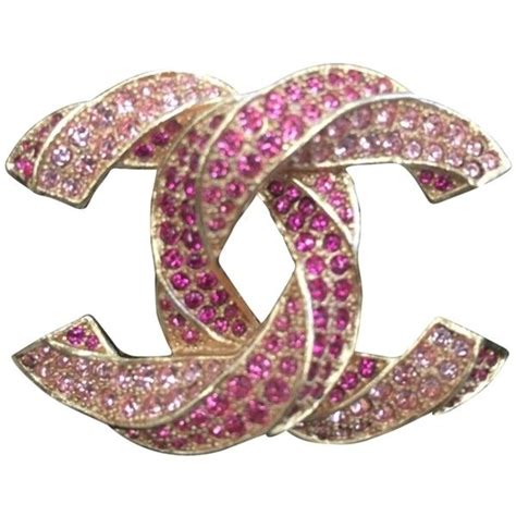 Pre Owned Chanel Cc Pink Crystal Broochpin Pink Jewelry Twist
