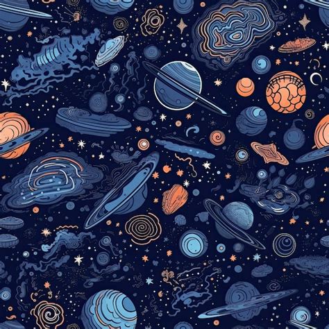 Premium Photo Seamless Pattern With Deep Space Stars And Planets