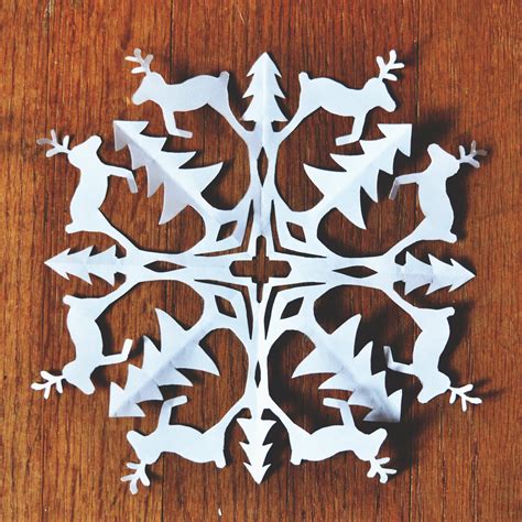 Reindeer Paper Snowflake Pattern Pdf Digital Download Canada