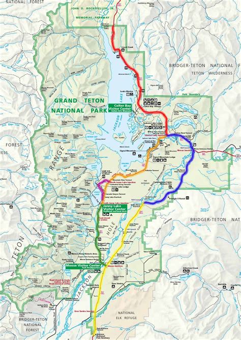 Grand Teton National Park Scenic Drives Locator Map Travel