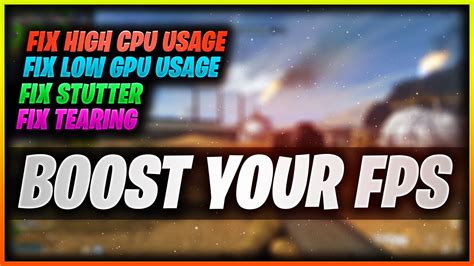 How To Boost Your Fps And Fix High Cpu Usage Fix The Fps Drop