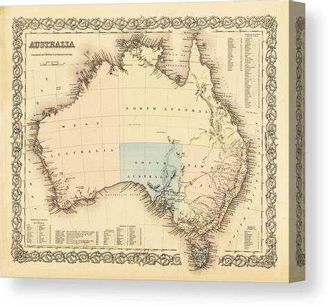 Antique Maps Old Cartographic Maps Antique Map Of Australia Canvas