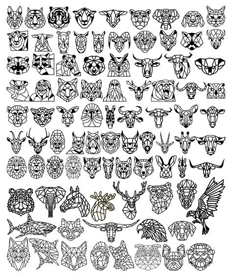 Geometric Animals Dxf Files And Svg Cut Ready For Cnc Etsy