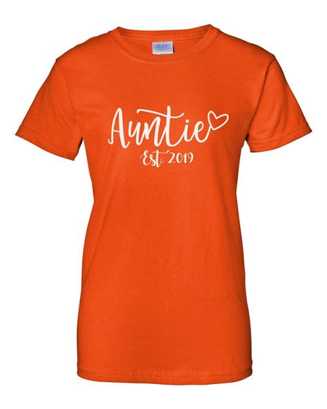 Womens Auntie Est 2019 T Shirt Custom Year T For Aunt T For Auntie Promoted To