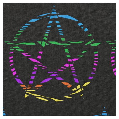 Colorful Pentagram Fabric Zazzle