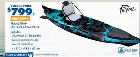 Pryml Spartan Compact Fishing Kayak Pack Offer At Bcf