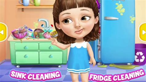 Game Play Funny Kids Sweet Baby Girl Cleanup 5 Messy House Makeover