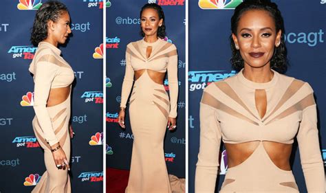 Mel B Flashes Chiselled Abs As She Puts On Jaw Dropping Display In Cut Out Nude Gown Celebrity