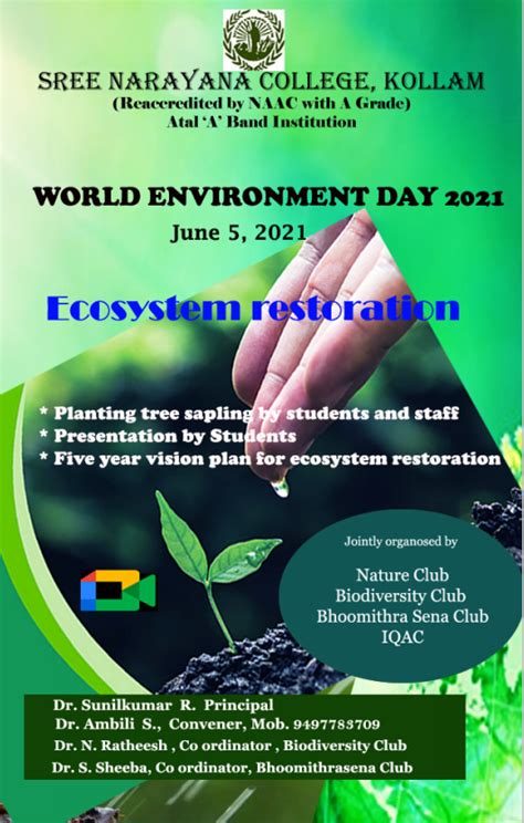World Environment Day 2021 Sree Narayana College
