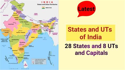 28 States And Their Capitals Of India 8 Uts And Their Capitals Youtube