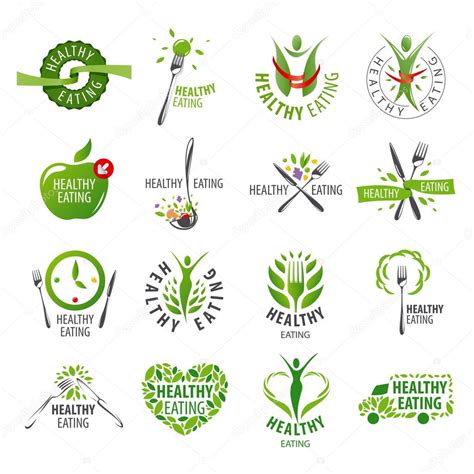 Gran Conjunto De Logos Vectoriales Alimentaci N Saludable