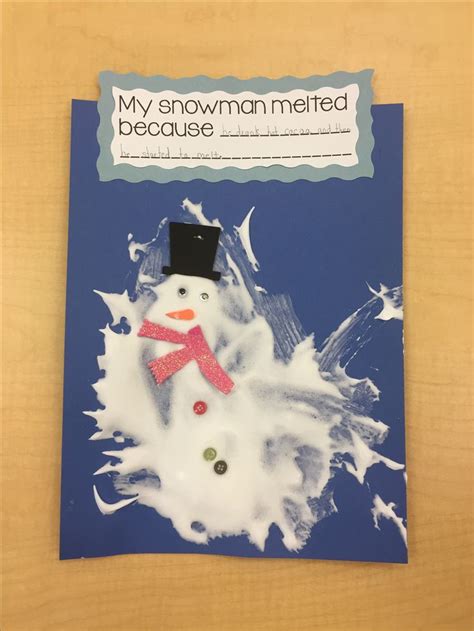 Melted Snowman Craft With Glue And Shaving Cream Printable Templates Free