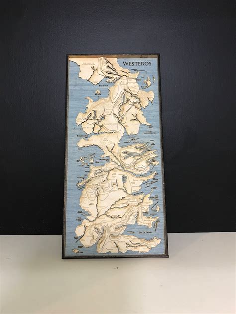 Topographic Map Of Westeros Game Of Thrones 55 X Etsy