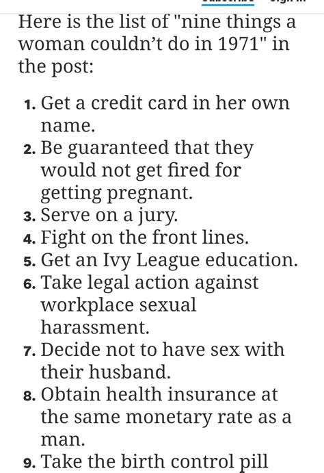 Things A Women Couldnt Do Before 1971 Antiwork