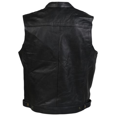 Leather Sons Of Anarchy Style Motorcycle Motorbike Waistcoat Soa Vest
