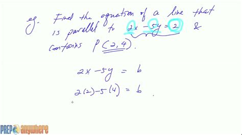 4 Finding Equation Of A Parallel Line Example Youtube