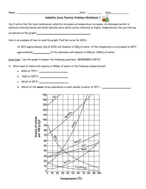 What is the solubility of kn03 in 1 oog of water at 400c? Solubility Curve Practice Problems Worksheet — db-excel.com