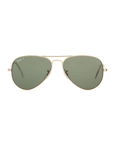Ray Ban Original Aviator Polarized Sunglasses Green