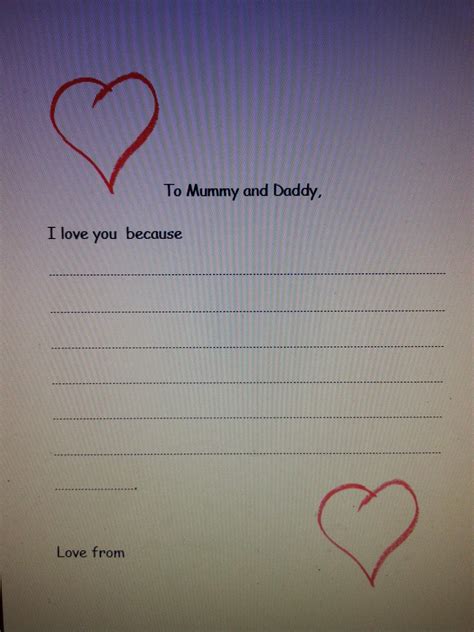 Valentines Day Parent Letter Template