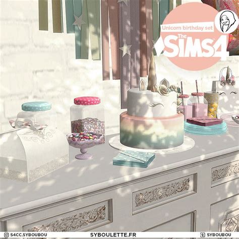 Syboulette S4cc — Unicorn Birthday Set Unicorn Birthday Sims 4 Sims
