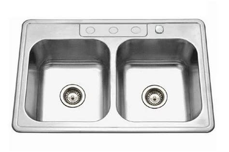Kraus double bowl kitchen sink suits in a modern kitchen and the double bowl provides a lifetime functionality. Top Mount Double Bowl Kitchen Sink 33" x 22" KST332288 ...