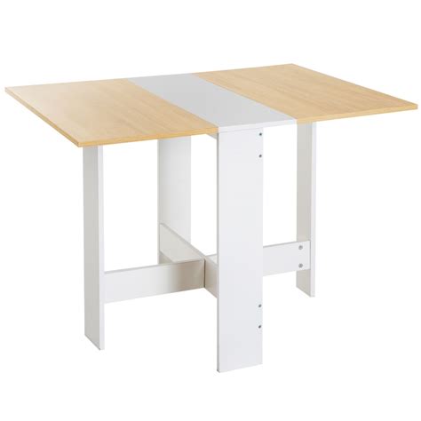 Homcom Drop Leaf Dining Table Folding Multifunctional Table Space