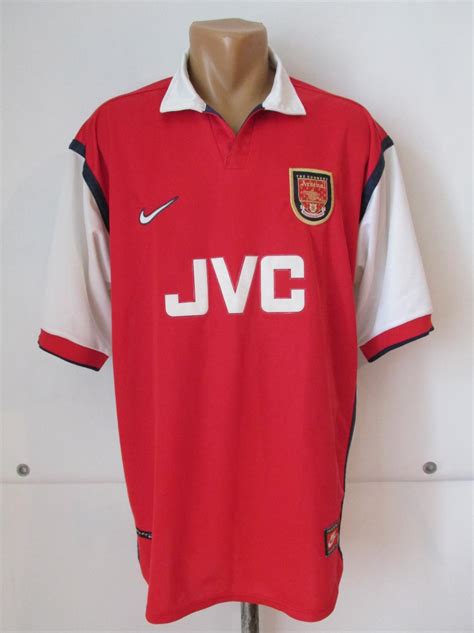 Arsenal Home Football Shirt 1998 1999 Sponsored By Jvc