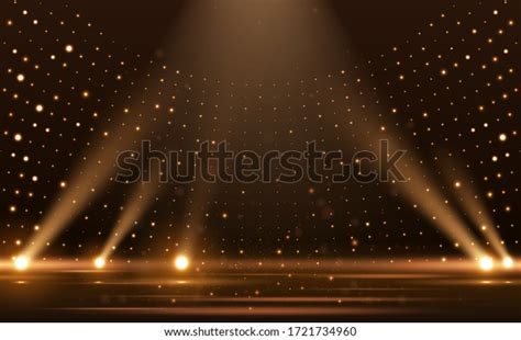 Gold Lights Rays Scene Background Stock Vector Royalty Free 1721734960