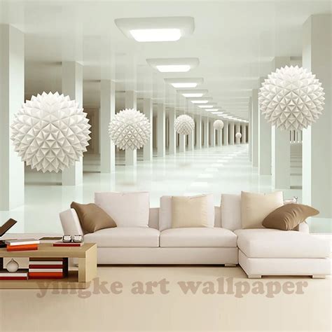 Custom 3d Photo Wallpaper Large Murals 3d Stereoscopic Space White