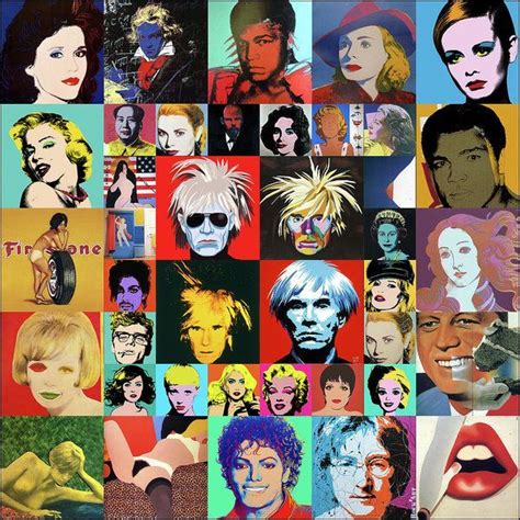 Andy Warhol 40 Famous Pop Art Paintings Collage Art Print By Andy