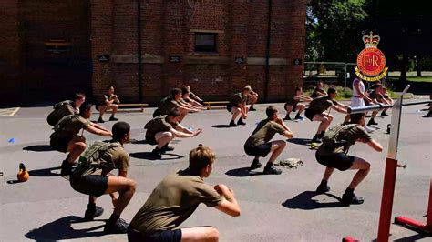 The Royal Military Academy Sandhurst Physical Training Taking Place