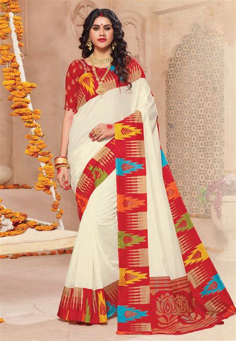 Off White Patola Silk Festival Wear Saree 176833 Festival Wear Wedding Saree Indian Saree