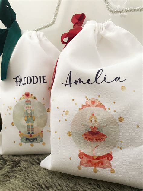 Personalised Christmas Sack Drawstring Bag For Kids Her Him Etsy Uk