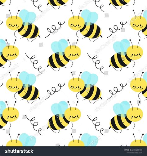 Cartoon Cute Bee Characters Positive Emotions Stock Vector Royalty