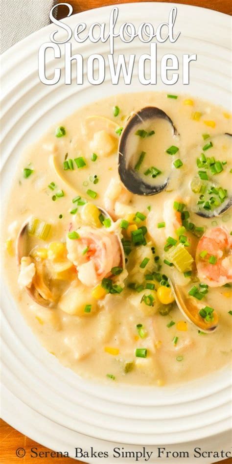 As clams open and as shrimp cooks, remove and set aside. Seafood Chowder recipe with shrimp, clams, white fish ...