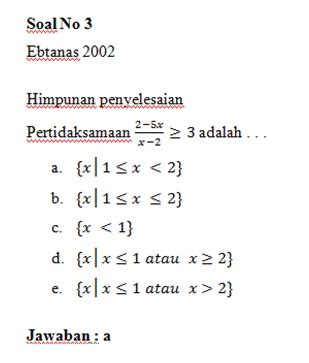 Contoh Soal Bilangan Rasional Dan Irasional Mutlak Pertidaksamaan Nilai