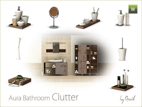 Gosiks Aura Bathroom Clutter Clutter Sims 4 Cc Furniture Bathroom Sets