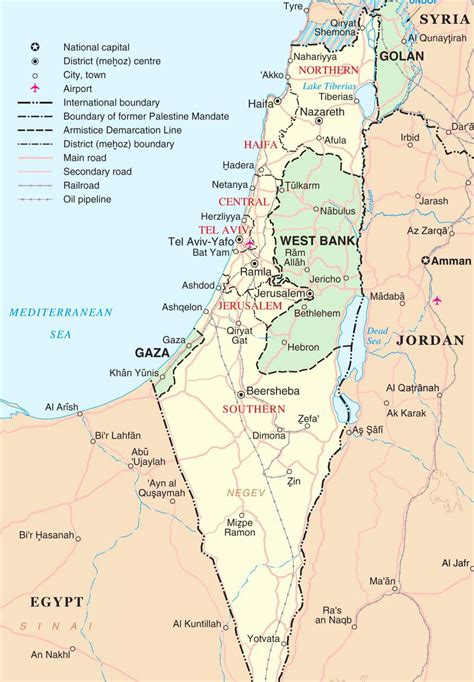 Skalowanie mapy, przewijanie mapy w. Izrael turistická mapa - Mapa izraele turistické (Západní ...