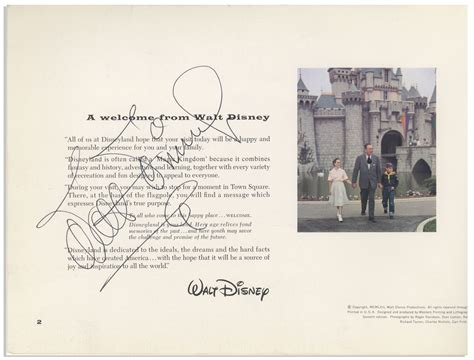 Lot Detail Walt Disney Signed Guide To Disneyland Huge Disney