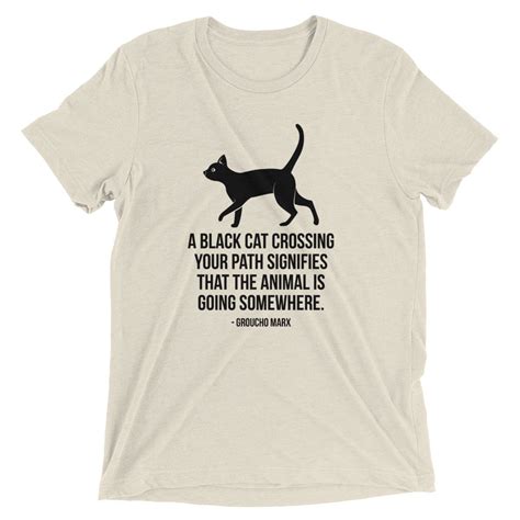 Black Cat Crossing Path T Shirt Cat Bandit Cat Shirts Sponsoring Rescue Cats