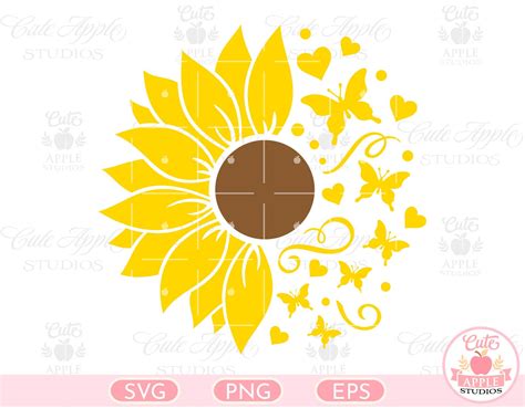 sunflower butterfly svg sunflower and butterflies svg etsy 0 hot sex picture