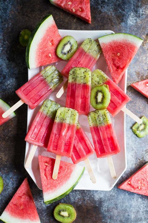 Kiwi Watermelon Fruit Popsicles Food With Feeling