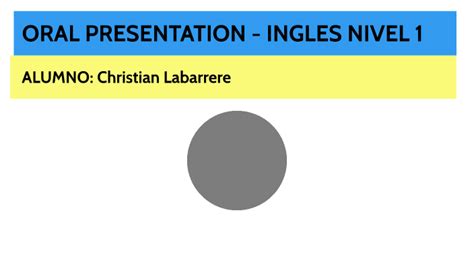 Oral Presentation Ingles Nivel 1 By Christian Labarrere
