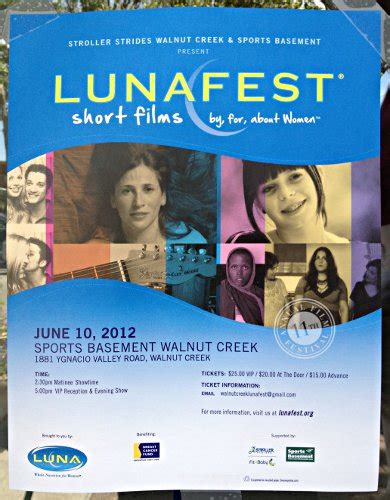 lunafest short films at sports basement in walnut creek beyond the creek