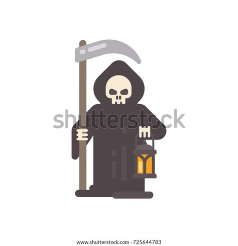 Grim Reaper Scythe Lantern Halloween Character Stock Vector Royalty