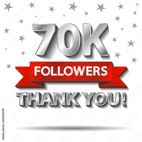 Thank You Followers Thanks Banner Template 70k 70000 Follower
