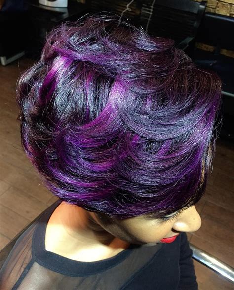 Highlighted hairstyles for black hair. 40 Versatile Ideas of Purple Highlights for Blonde, Brown ...