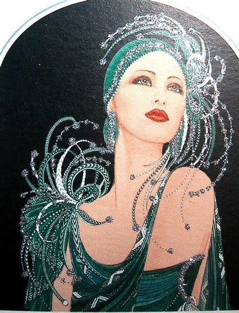 Gorgeous Flapper Lady Art Deco Paintings Art Deco Illustration Art